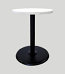 24" White Standard Table with Black Base 