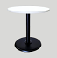 30" White Standard Table with Black Base   