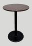 30" Walnut & Brown T-Mold Bar Table with Black Base