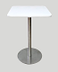 30" White Square Bar Table with Chrome Base