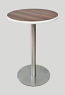 30" Walnut & White T-Mold Bar Table with Chrome Base