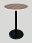 30" Walnut & White T-Mold Bar Table with Black Base