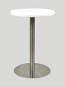 24" White Bar Table with Chrome Base