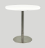 36" White Bar Table with Chrome Base