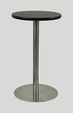 24" Black Bar Table with Chrome Base 24" Black Bar Table with Chrome Base