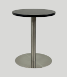 24" Black Standard Table with Chrome Base 24" Black Standard Table with Chrome Base