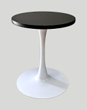 24" Black Standard Table with White Tulip Base