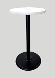 24" White Bar Table with Black Base 24" White Bar Table with Black Base