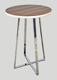 30" Martini Bar Table - Walnut & White T-Mold