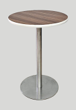 30" Walnut & White T-Mold Bar Table with Chrome Base