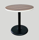 30" Walnut & White T-Mold Standard Table with Black Base