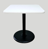 30" White Square Standard Table with Black Base 30" White Square Standard Table with Black Base