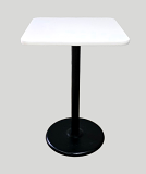 30" White Square Bar Table with Black Base 30" White Square Bar Table with Black Base