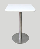 30" White Square Bar Table with Chrome Base 30" White Square Bar Table with Chrome Base