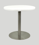 30" White Standard Table with Chrome Base