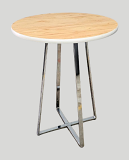 36" Martini Bar Table - Natural & White T-Mold