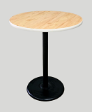 36" Natural & White T-Mold Bar Table with Black Base