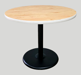 36" Natural & White T-Mold Standard Table with Black Base 36" Natural & White T-Mold Standard Table with Black Base