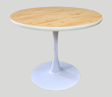 36" Natural & White T-Mold Standard Table with White Tulip Base 36" Natural & White T-Mold Standard Table with White Tulip Base