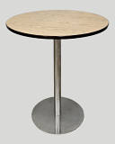 36" Natural & Brown T-Mold Bar Table with Chrome Base