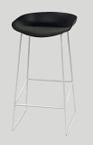 Zebra Scoop Stool - Black/White