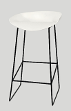 Zebra Scoop Stool - White/Black